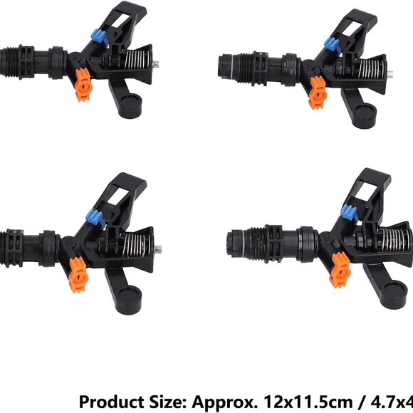 Rotating Sprinklers Male Thread G 1/2 Rocking Arm Sprinklers Plastics 360° *4pcs - Picture 5 of 8